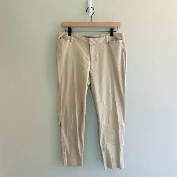Dressbarn Roz & Ali The Smart Fit Pants Womens Size 8 Khaki Ankle Chino - Picture 10 of 10